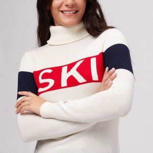 Perfect Moment Merino Ski II Sweater Red White Blue Cream Apres Small